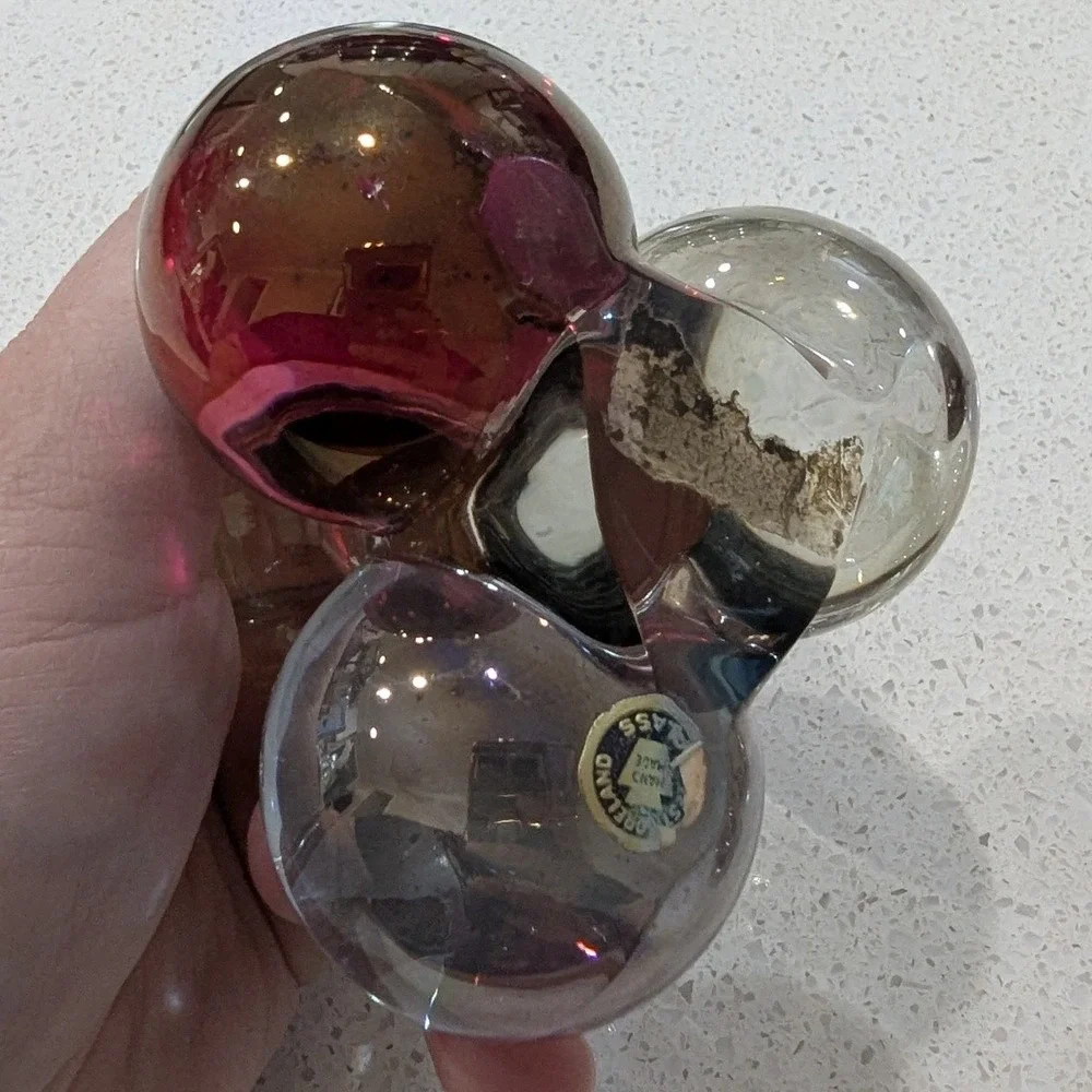 Westmoreland Glass Candle Holders Multi-Color Atomic Bubble Set of 2